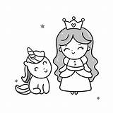 Princess Coloring Unicorn Pages Baby Hair Grown sketch template
