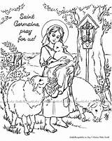Coloring Jesus Germaine Cousin Saint Joseph Holy Mary Family Details Lady sketch template