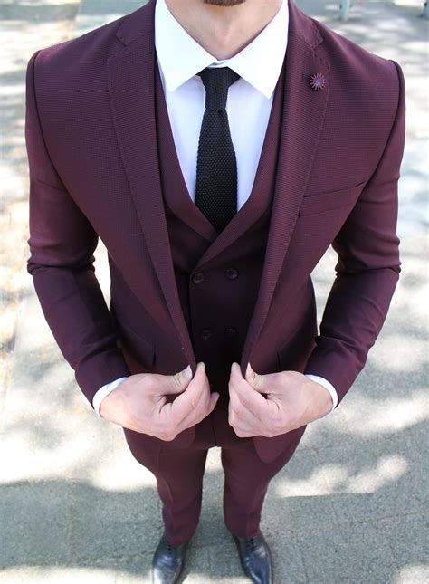 burgundy  piece suit gentlemens crate