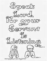 Samuel Coloring Pages Bible Listening Kids Servant Speak Lord Sheets Printable Color Sunday School Colouring God Speaks Activities Print Clip sketch template