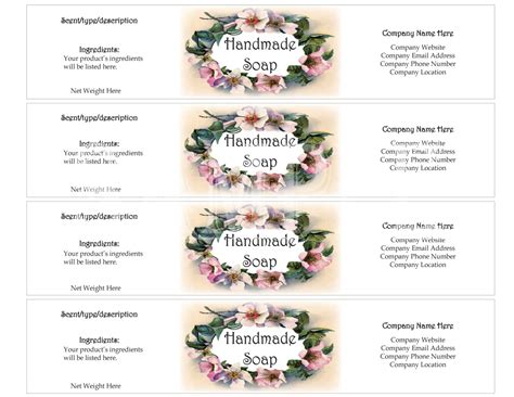 homemade soap labels  printable printable templates
