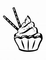 Cupcakes Stick Coloring Pages Chocolate Netart sketch template