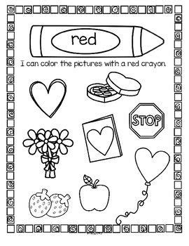 color red valentines centers activities  printables fo color red