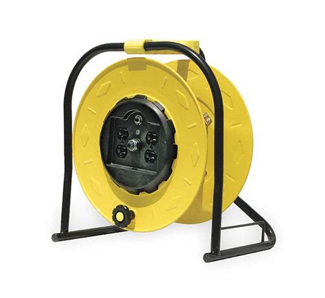 extension cord reel hand operated  ac  cord yellow reel color  grainger