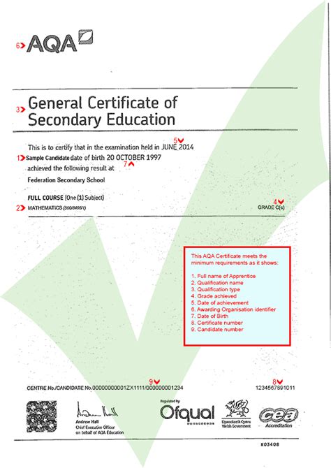 aqa gcse certificate ace website