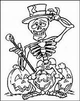 Coloring Pages Halloween Printable Dead Occasions Holidays Special Happy Goblin Skeleton Goblins Skel Comments Skull Pumpkin Para Kids sketch template