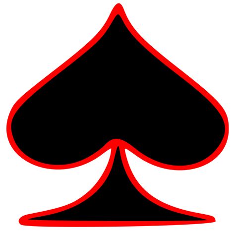 clipart outlined spade playing card symbol