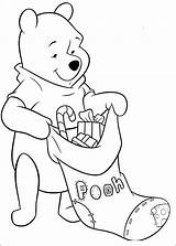 Pooh Winnie Christmas Coloring Pages Getdrawings Drawing sketch template