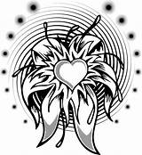 Coloring Pages Heart Cool Flower Tattoo Printable Hearts Adult Wings Drawings Spiral Easy Pattern Mandala sketch template