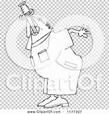Sword Practicing Outlined Worker Swallowing Man Royalty Clipart Cartoon Vector Djart sketch template