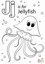 Coloring Letter Jellyfish Pages Alphabet Printable Preschool Color Sheets Letters Kids Supercoloring Fish Crafts Worksheets Drawing Book Work Super Category sketch template