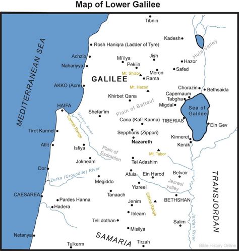 galilee map map  galilee israel