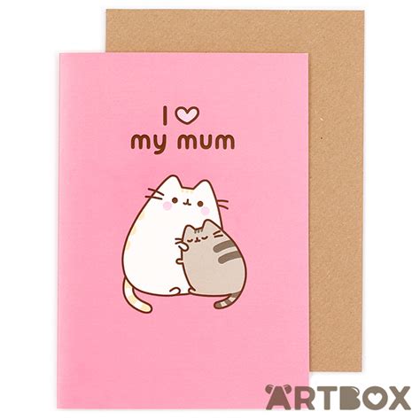 buy pusheen i love my mum greeting card at artbox