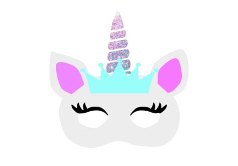 unicorn mask  pink  blue glitters   face wearing  tiara