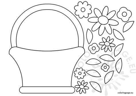 basket flowers template coloring page