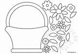 Basket Template Flower Flowers Coloring Printable Templates Clipart Crafts Easter Spring Card Quilt Coloringpage Eu Mothers Visit Paper sketch template