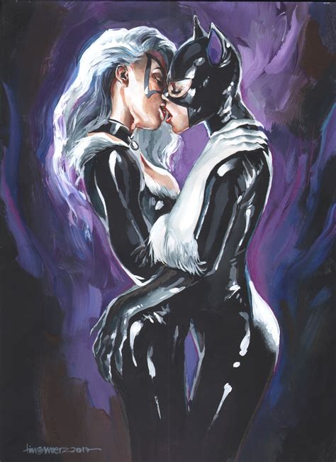 batgirl and black cat commission timo wuerz in andy wurst s wuerz timo comic art gallery room