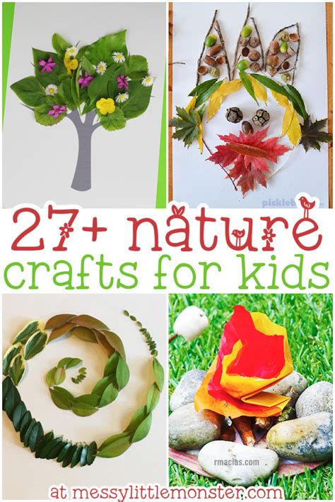 fun nature crafts  kids messy  monster