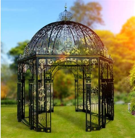 metal garden gazebo  galvanized wrought iron dome top china iron greenhouse  iron gazebo