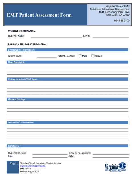 Printable Patient Assessment Forms Fill And Sign Printable Template