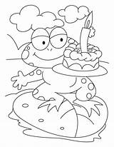 Birthday Frog Happy Coloring Pages Dad Papa Cake Toad Frogs Cute Color Precious Moments Printable Getcolorings Print Popular Mom Comments sketch template