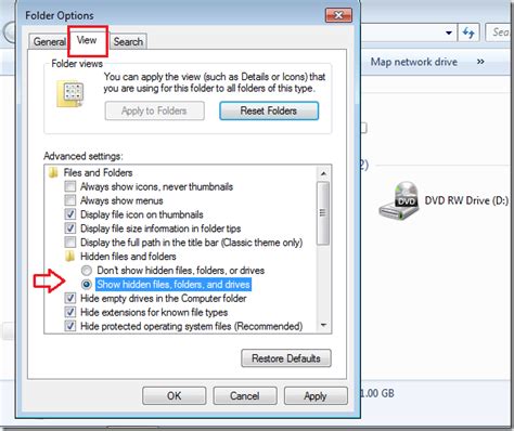 windows 7 vs ubuntu 12 04 always show hidden files