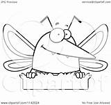 Mosquito Grass Clipart Cartoon Outlined Coloring Vector Thoman Cory Royalty sketch template