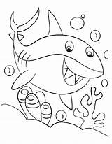 Shark Coloring Pages Cartoon Printable Reef Print sketch template