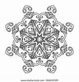 Vector Round Pattern Drawn Illustration Hand Mandala Doily Lace Contemporary Floral Monochrome Oriental Decorative Coloring Template Element Shutterstock Circle sketch template