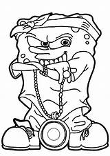 Spongebob Coloring Rapper Drawings Pages High Color Characters Printable Tattoo Sheets Graffiti Cartoon Hood Choose Board sketch template