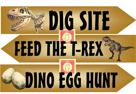 printable dinosaur sign dinosaur directional arrows dinosaur etsy