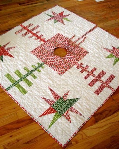 pattern starry forest christmas tree skirt