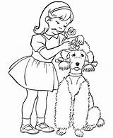 Dog Coloring Pages Girl Print Dogs Color Printable Girls Her Animal Puppy Cdec Cute Bossy Kids Owner Puppies Book Adult sketch template