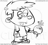 Disgusted Turnip Holding Boy Illustration Toonaday Royalty Clipart Outline Rf 2021 sketch template