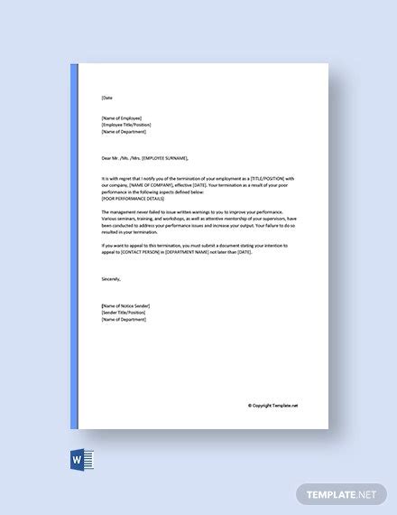 contract termination letter due  poor performance gotiloorg
