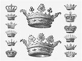 Crowns Queen Detailed Freevector Kings Pearls Crosses Headwear Diamonds sketch template