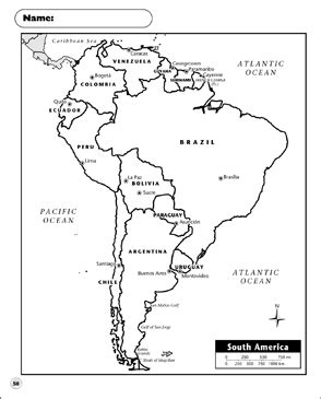 political map south america printable maps  skills sheets