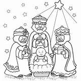 Coloring Christmas Visit Pages Wise Three sketch template