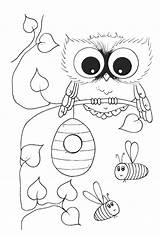 Owl Coloring Pages Cute Baby Owls Printable Drawings Kids Cartoon Clipart Drawing Books Color Cool Print Getdrawings Bees Getcolorings Popular sketch template