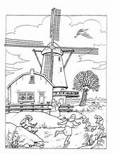 Coloring Windmills Pages Kids Holland Windmolens Kleurplaat Kleurplaten Adult Van Adults Windmill Volwassenen Kleuren Voor Nederland Fun Printable Molen Volwassen sketch template