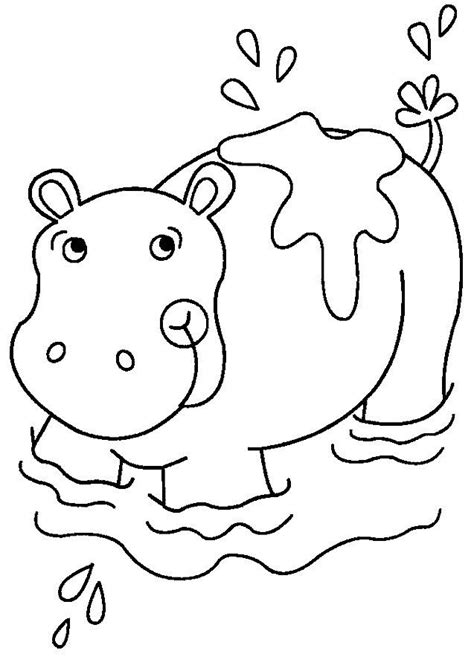 printable hippo coloring pages  kids animal coloring pages