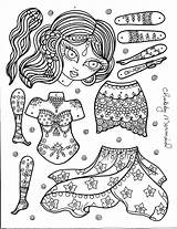 Doll Dancer Belly Ballerina Articulated Puppets Dancers Colouring Mermaid sketch template