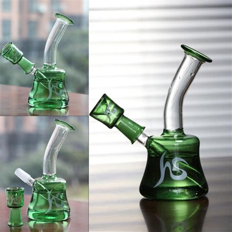 2017 Thick Green Mini Small Bong Portable Glass Water