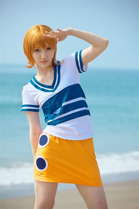 beach cosplay kuuya miniskirt nami one piece ocean one piece orange