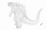 Godzilla Ghidorah sketch template