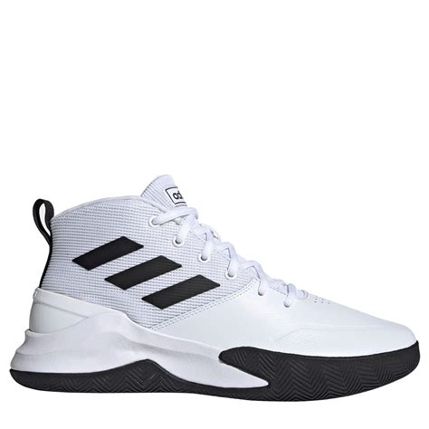 Adidas Leather Own The Game Basketball Shoes In White Black White