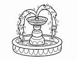 Fountain Water Pages Coloring Template sketch template