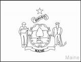 Maine Flag State Coloring Pages Kids Flags Usa States Printable sketch template