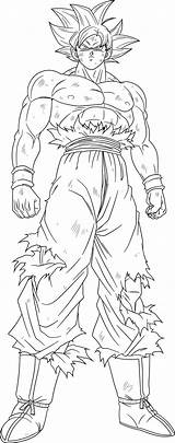 Goku Instinct Lineart sketch template