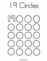 Coloring 19 Circles Number Pages Circle Color Numbers Nineteen Print Twistynoodle Favorites Login Add sketch template